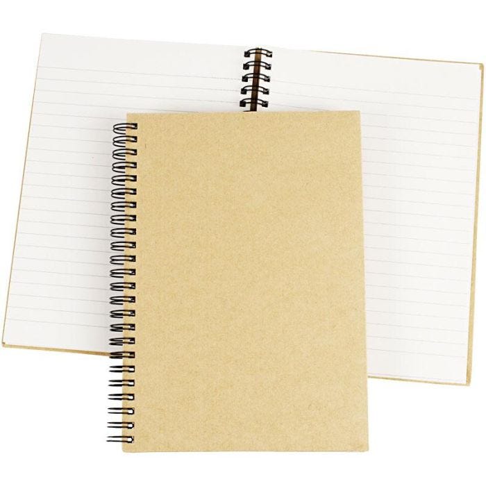 Spiraal gebonden notitieboek, A5, vel 148x210 mm, 60 gr, bruin, 1 stuk