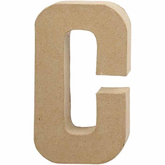 Letter, C, H: 20,5 cm, B: 11,5 cm, dikte 2,5 cm, 1 stuk
