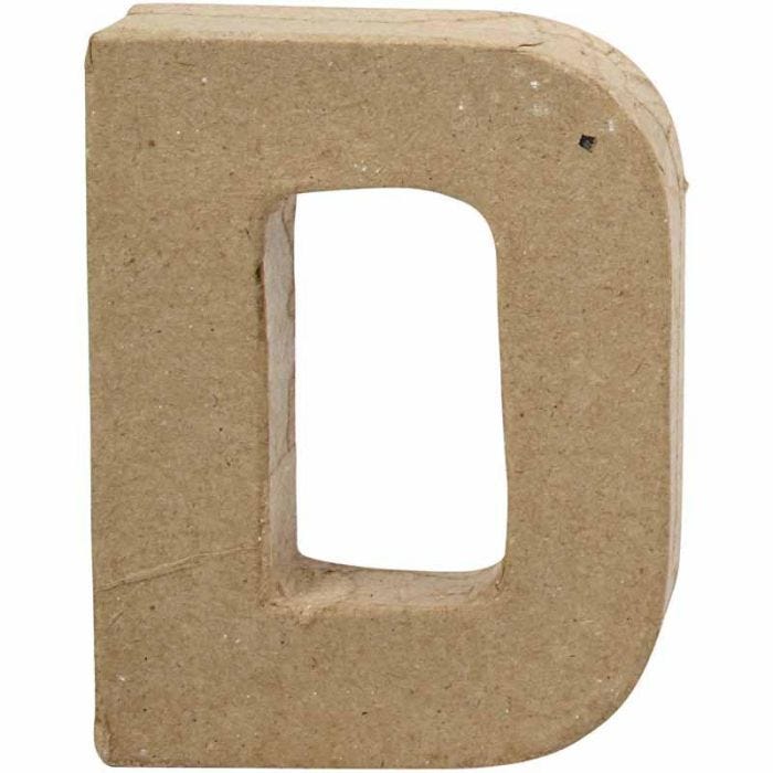 Letter, D, H: 10 cm, B: 7,7 cm, dikte 1,7 cm, 1 stuk