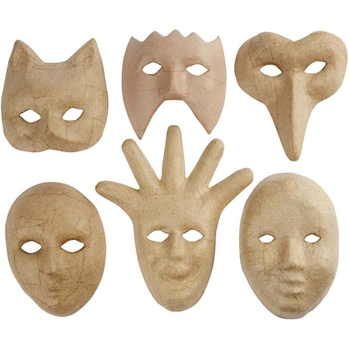 Maskers, H: 12-21 cm, 6stuk/ 1 doos