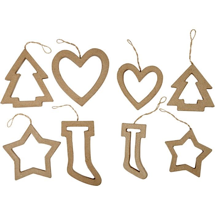 Kerst ornamenten, H: 9+12 cm, 24 stuk/ 1 doos