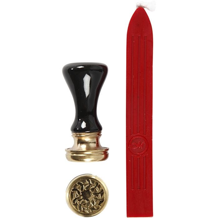 Zegel set, d 17 mm, rood, 1 set