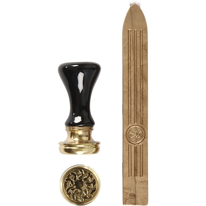 Zegel set, d 17 mm, goud, 1 set