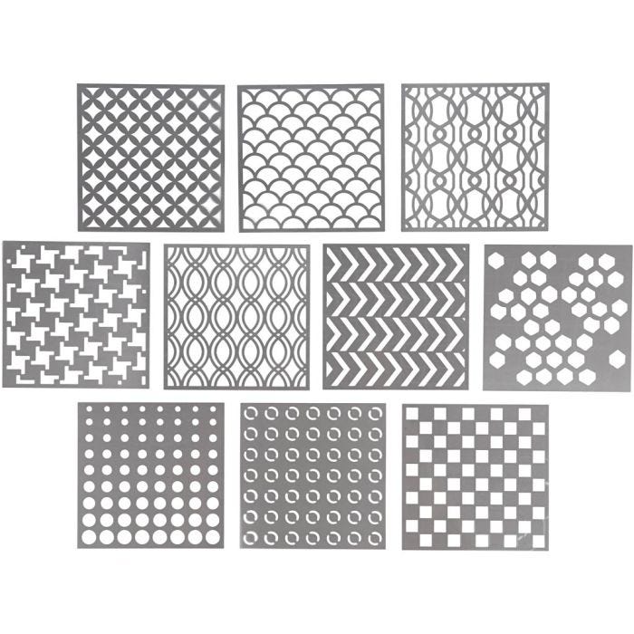 Sjabloon, afm 15x15 cm, dikte 0,31 mm, 10vel/ 1 doos