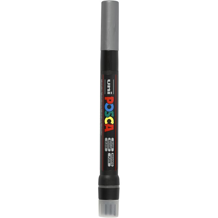 Posca Marker, PCF350, lijndikte 1-10 mm, kwast, zilver, 1 stuk
