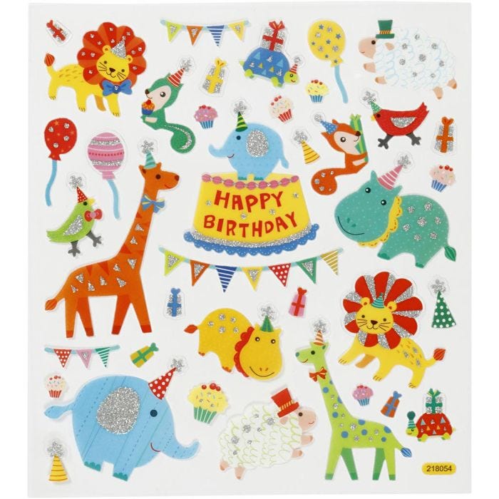 Stickers, dierenorkest, vel 15x16,5 cm, 1 vel