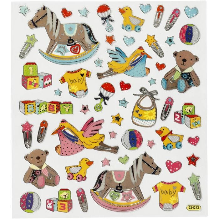 Stickers, baby, vel 15x16,5 cm, 1 vel