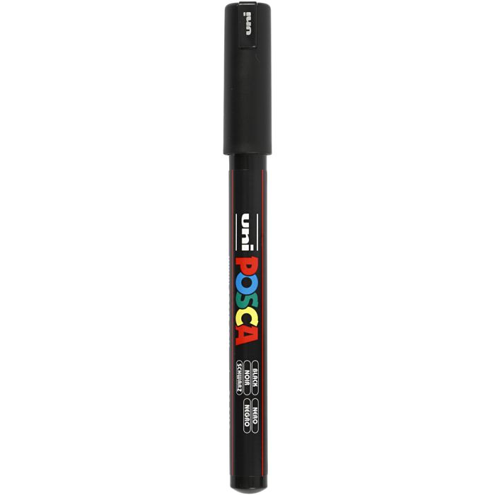 Posca Marker, PC-1MR, lijndikte 0,7 mm, extra-fijn, zwart, 1 stuk