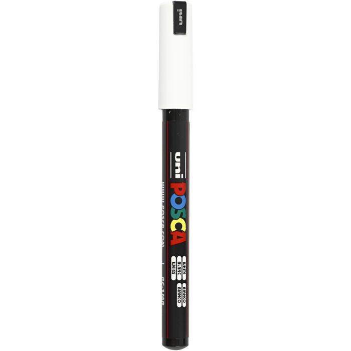 Posca Marker, PC-1MR, lijndikte 0,7 mm, extra-fijn, wit, 1 stuk