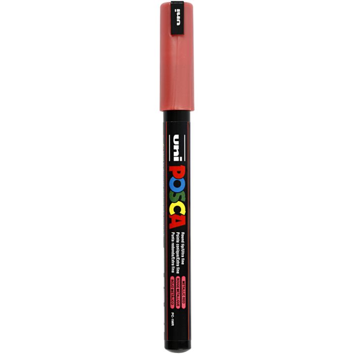 Posca Marker, afm PC-1MR, lijndikte 0,7 mm, extra-fijn, rood metallic, 1 stuk