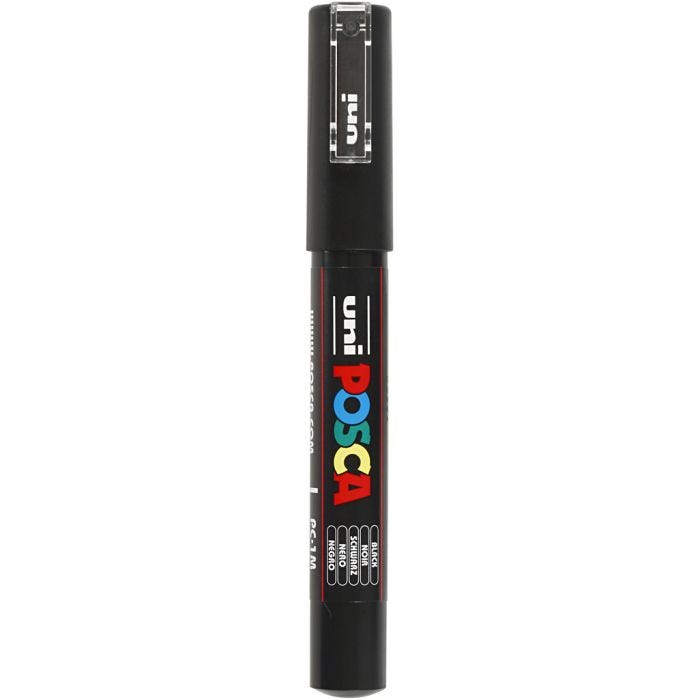 Posca Marker, PC-1M, lijndikte 0,7 mm, extra-fijn, zwart, 1 stuk