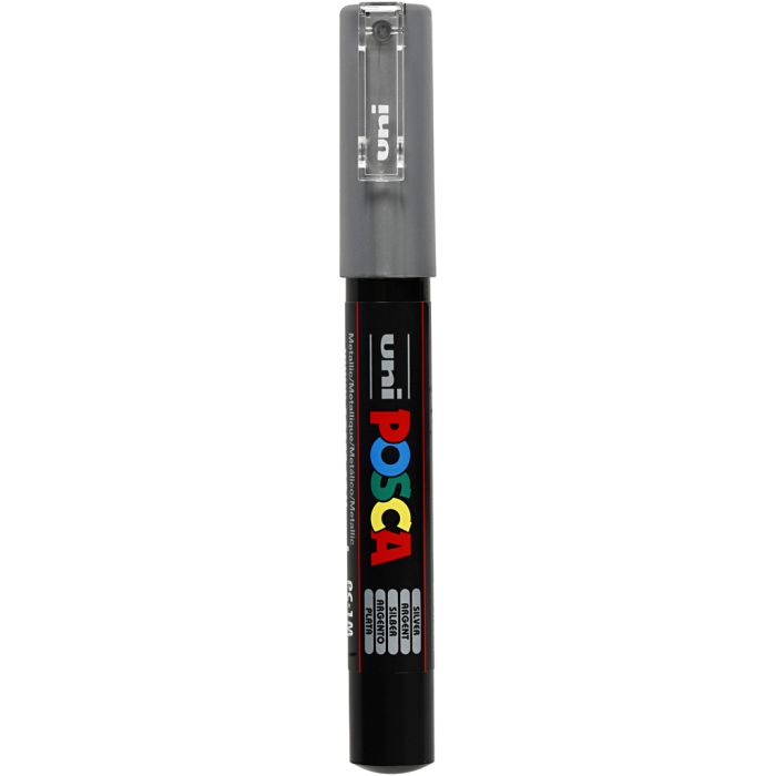 Posca Marker, PC-1M, lijndikte 0,7 mm, extra-fijn, zilver, 1 stuk