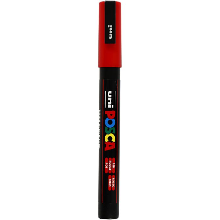 Posca Marker, PC-3M, lijndikte 0,9-1,3 mm, fijn, rood, 1 stuk