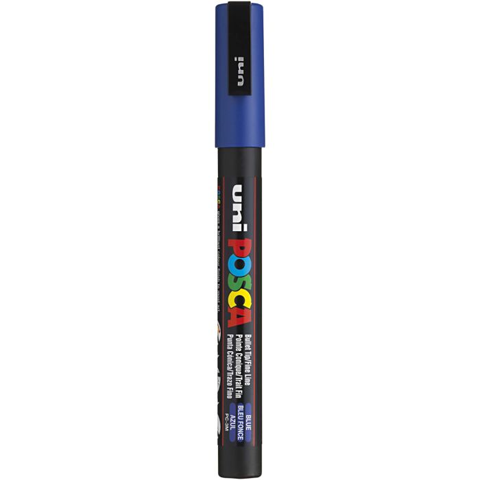Posca Marker, PC-3M, lijndikte 0,9-1,3 mm, fijn, blauw, 1 stuk