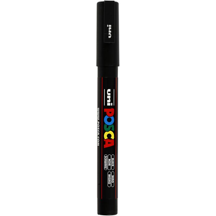Posca Marker, PC-3M, lijndikte 0,9-1,3 mm, fijn, zwart, 1 stuk
