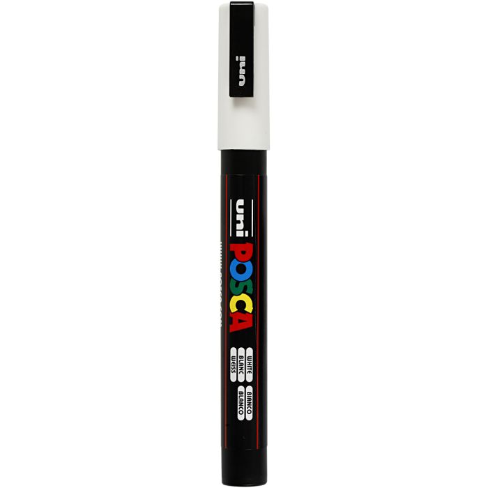 Posca Marker, afm PC-3M, lijndikte 0,9-1,3 mm, fijn, wit, 1 stuk