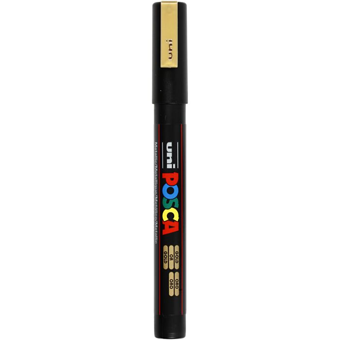 Posca Marker, PC-3M, lijndikte 0,9-1,3 mm, fijn, goud, 1 stuk