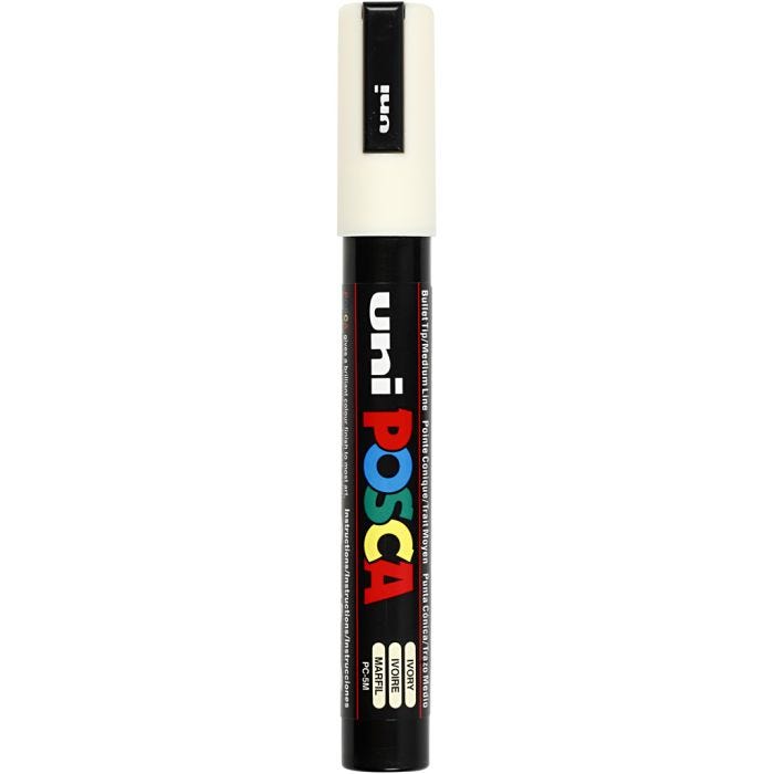Posca Marker, PC-5M, lijndikte 2,5 mm, medium, ivoor, 1 stuk