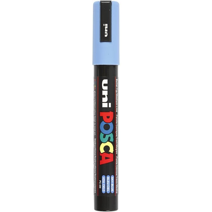 Posca Marker, PC-5M, lijndikte 2,5 mm, medium, hemelsblauw, 1 stuk