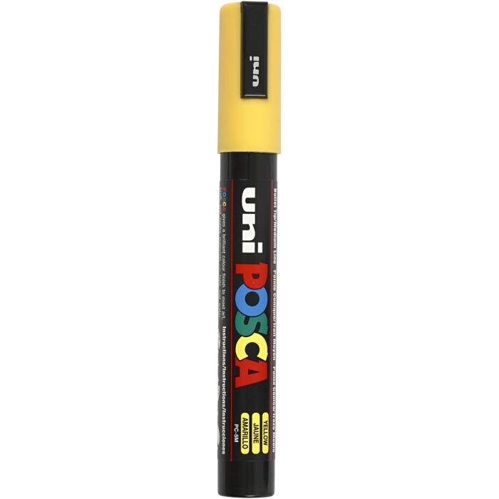 Posca Marker, PC-5M, lijndikte 2,5 mm, medium, geel, 1 stuk