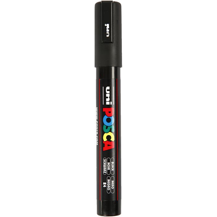 Posca Marker, afm PC-5M, lijndikte 2,5 mm, medium, zwart, 1 stuk