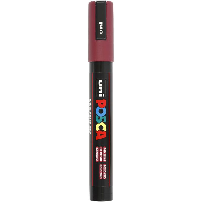 Posca Marker, PC-5M, lijndikte 2,5 mm, medium, red wine, 1 stuk