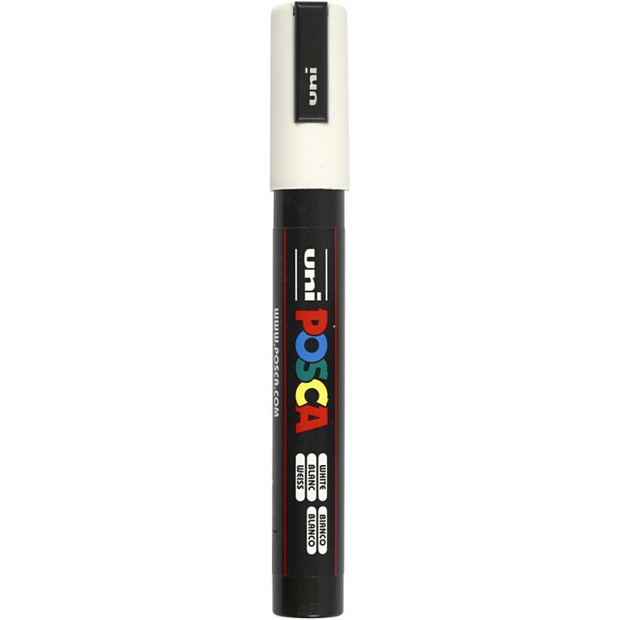 Posca Marker, PC-5M, lijndikte 2,5 mm, medium, wit, 1 stuk