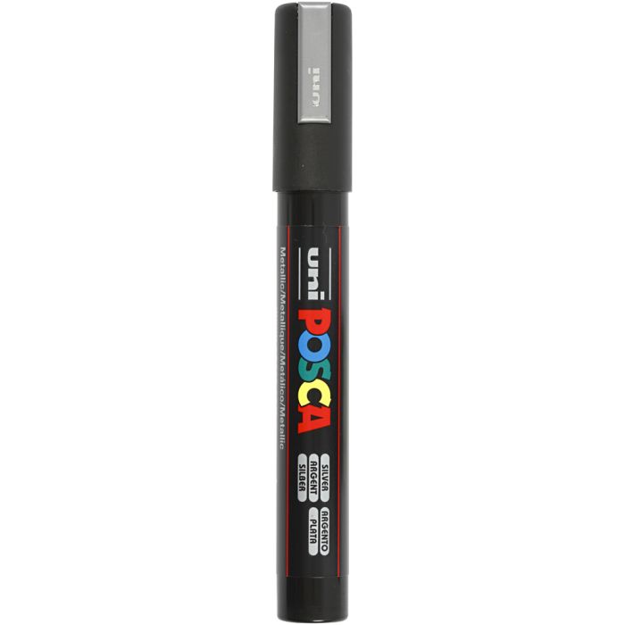 Posca Marker, PC-5M, lijndikte 2,5 mm, medium, zilver, 1 stuk