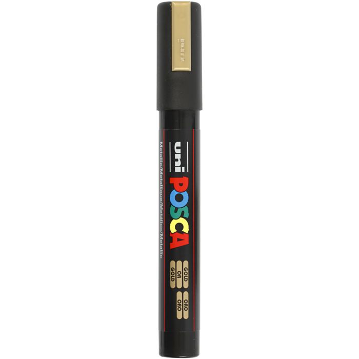 Posca Marker, PC-5M, lijndikte 2,5 mm, medium, goud, 1 stuk