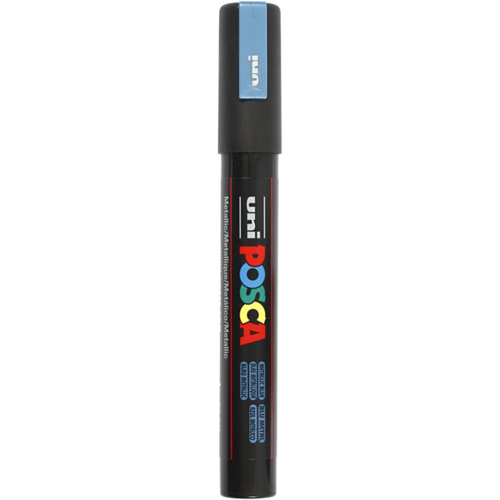 Posca Marker, PC-5M, lijndikte 2,5 mm, medium, metallic blauw, 1 stuk