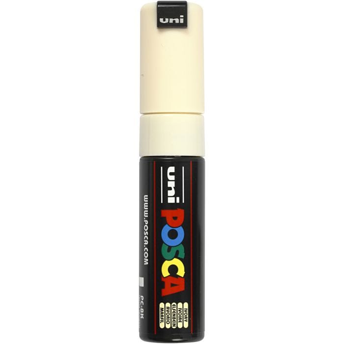 Posca Marker, PC-8K, lijndikte 8 mm, breed, ivoor, 1 stuk