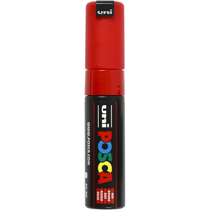 Posca Marker, PC-8K, lijndikte 8 mm, breed, rood, 1 stuk