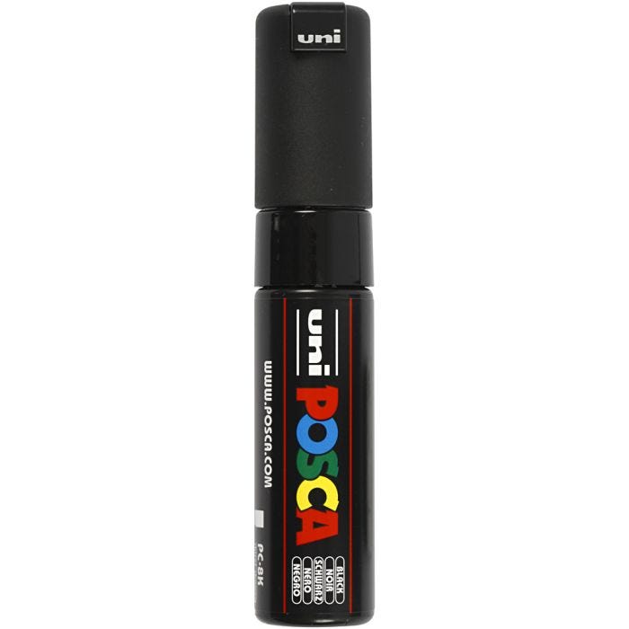 Posca Marker, PC-8K, lijndikte 8 mm, breed, zwart, 1 stuk