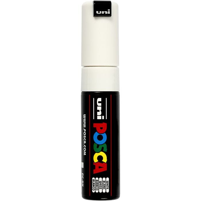 Posca Marker, PC-8K, lijndikte 8 mm, breed, wit, 1 stuk
