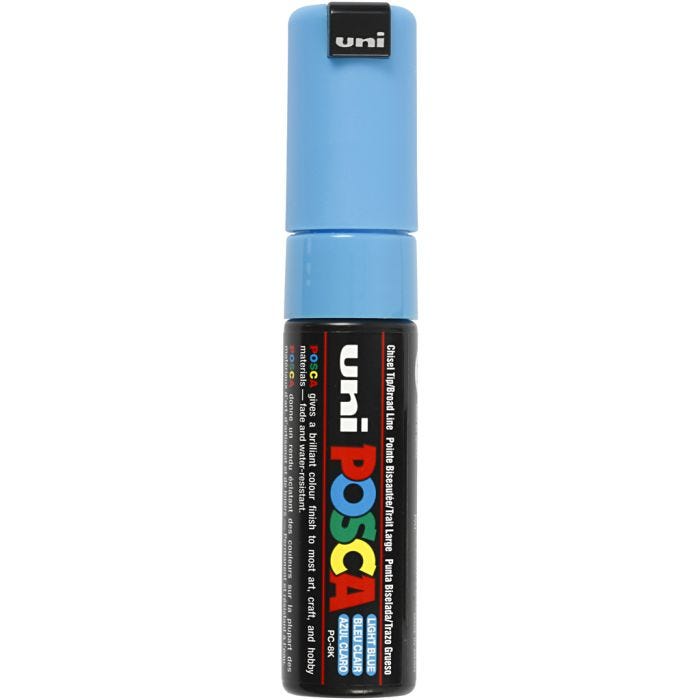 Posca Marker, PC-8K, lijndikte 8 mm, breed, lichtblauw, 1 stuk