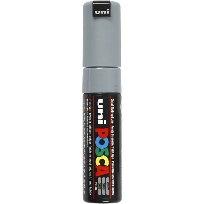 Posca Marker, PC-8K, lijndikte 8 mm, breed, grijs, 1 stuk