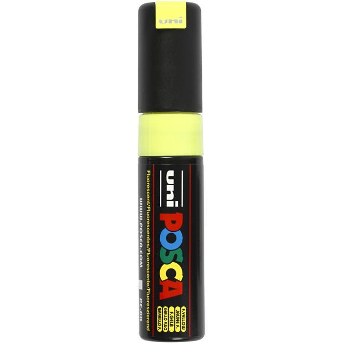 Posca Marker, PC-8K, lijndikte 8 mm, breed, fluo yellow, 1 stuk