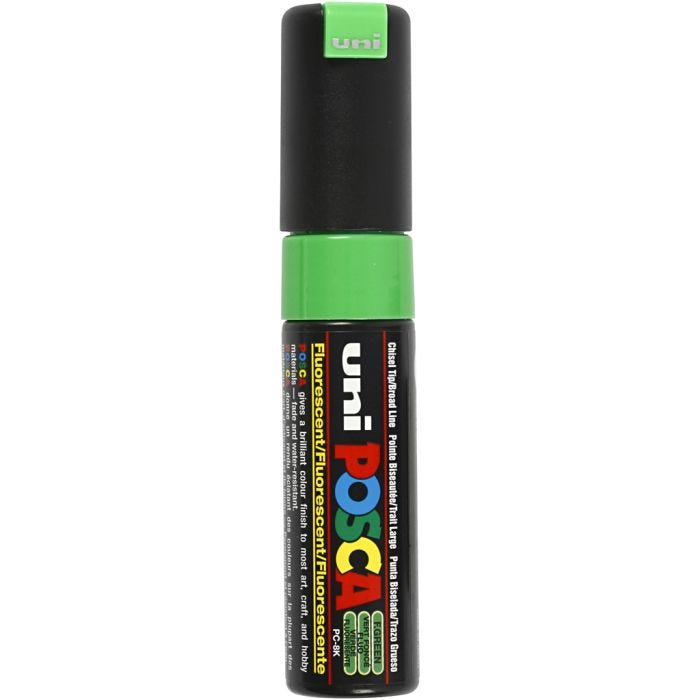 Posca Marker, PC-8K, lijndikte 8 mm, breed, fluo green, 1 stuk