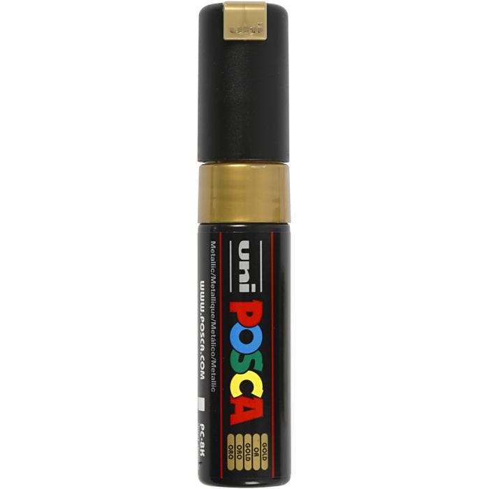 Posca Marker, PC-8K, lijndikte 8 mm, breed, goud, 1 stuk