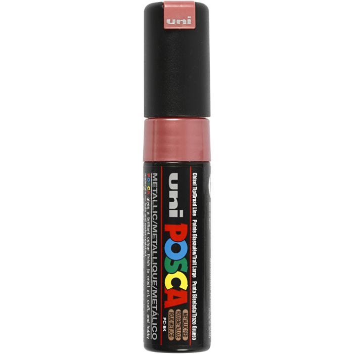 Posca Marker, afm PC-8K, lijndikte 8 mm, breed, rood metallic, 1 stuk