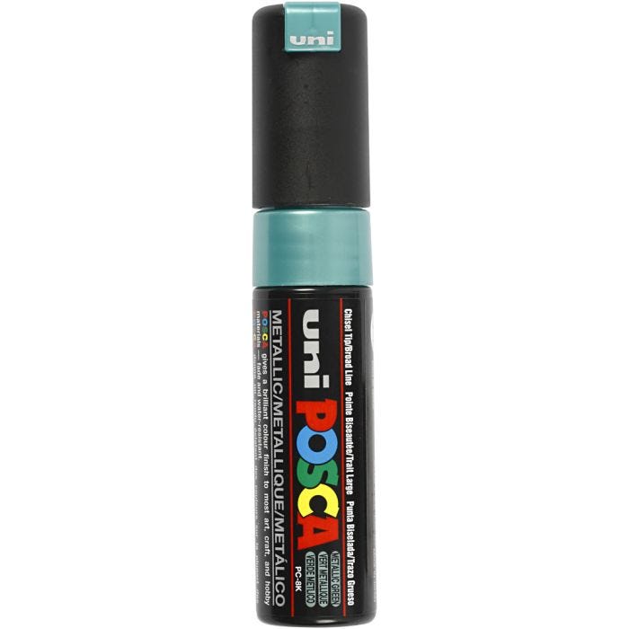 Posca Marker, afm PC-8K, lijndikte 8 mm, breed, groen metallic, 1 stuk
