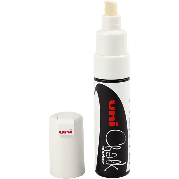 Chalk Marker, lijndikte 8 mm, wit, 1 stuk