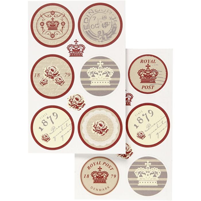 Stickers, vel 9x14 cm, 4 div vellen/ 1 doos