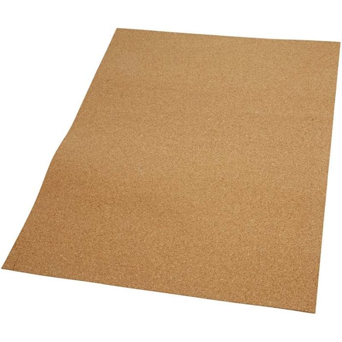 Kurk plaat, afm 35x45 cm, dikte 2 mm, 4stuk/ 1 doos