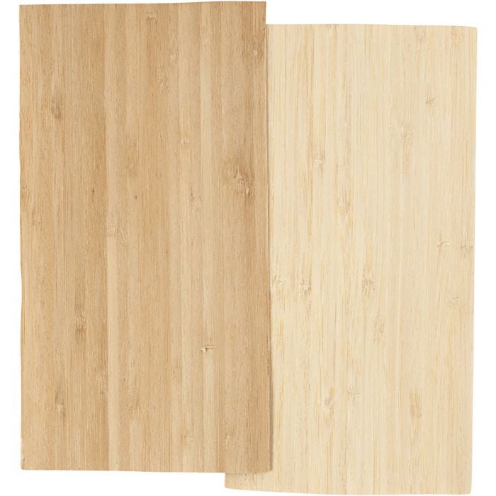 Bamboe fineer, vel 12x22 cm, dikte 0,75 mm, 2 vel/ 1 doos