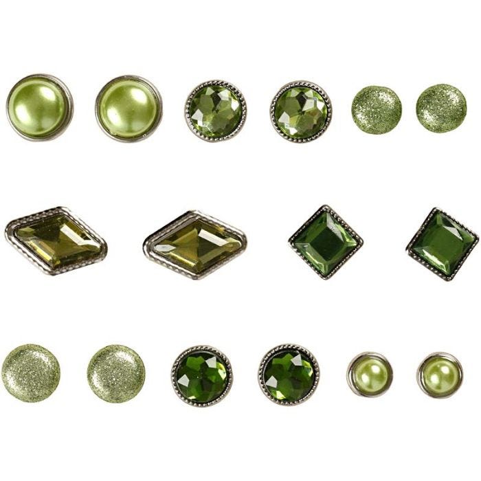 Deco brads, afm 8-18 mm, groen, 16stuk/ 1 doos