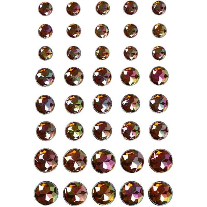 Strasstenen, afm 6+8+10 mm, bruin, 40stuk/ 1 doos