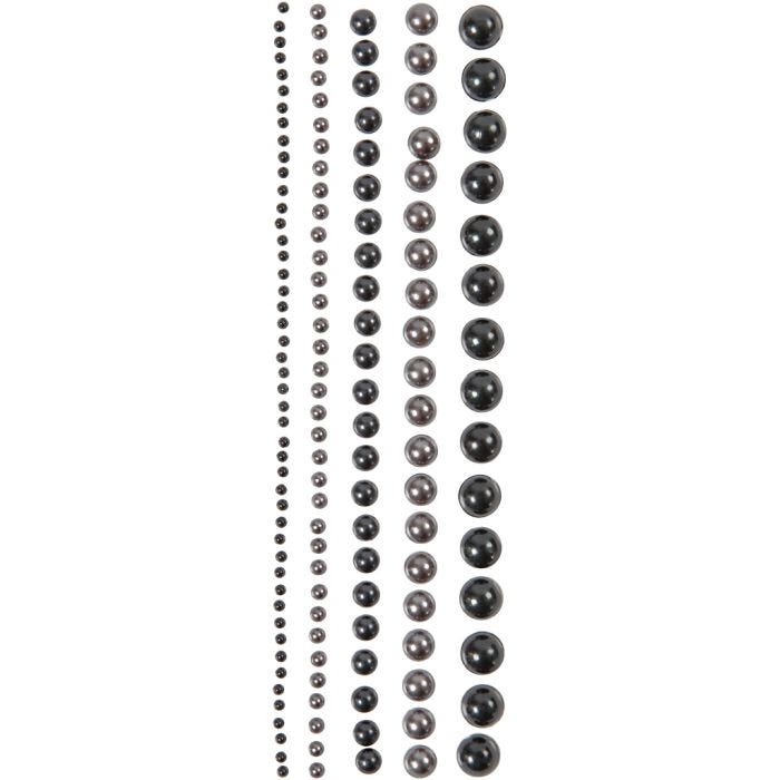Halve plakparels, afm 2-8 mm, zwart, antraciet grijs, 140 stuk/ 1 doos