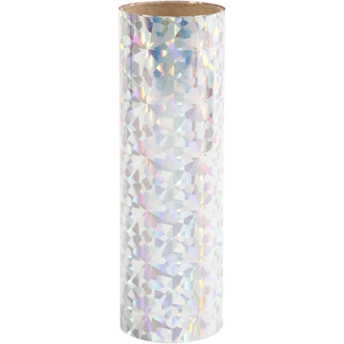 Deco folie, B: 15,5 cm, dikte 0,02 mm, zilver, 50 cm/ 1 rol