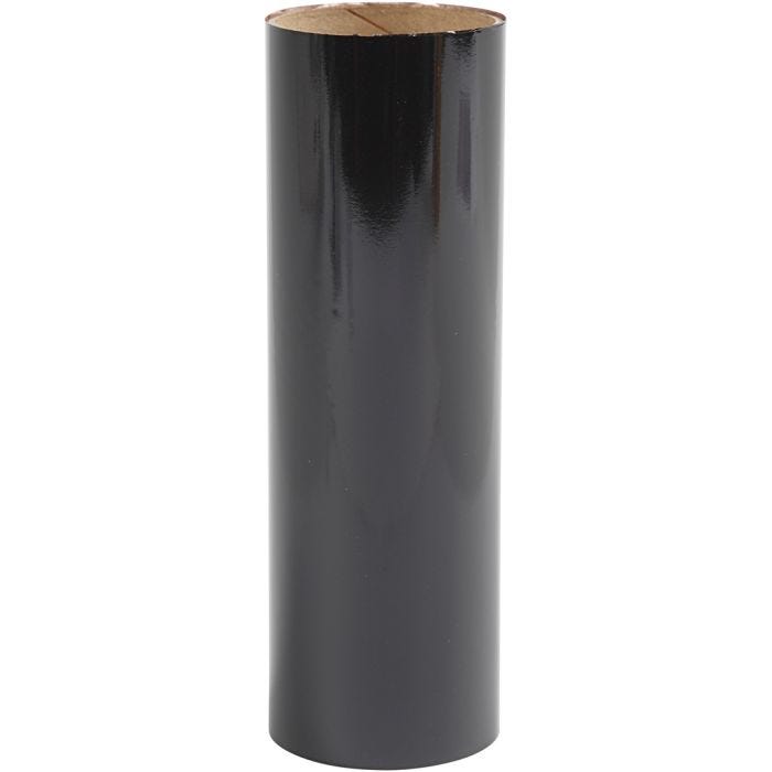 Deco folie, B: 15,5 cm, dikte 0,02 mm, zwart, 50 cm/ 1 rol